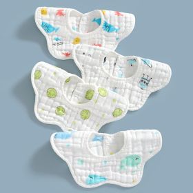 2pcs children's baby petal bib eight-layer bib cotton printed saliva towel