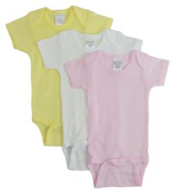 Pastel Girls Short Sleeve Variety Pack (Color: Pink/Yellow/White, size: small)
