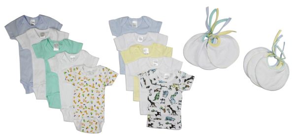 Baby Boy 16 Pc Layette Sets (Color: White/Blue, size: medium)