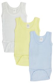 Boys Tank Top Onezies (Pack of 3) (Color: Blue/Yellow/White, size: small)