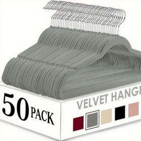 Velvet hanger(50pack) (Color: Grey)