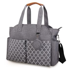 Baby Nappy Diaper Bag with 14 Pockets 2 Burp Cloths Multifunctional Diaper Changing Tote Bag with Adjustable Messenger Strap Pacifier Case Diaper (Color: Grey)
