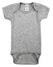 Heather Grey Interlock Short Sleeve Bodysuit Onezies (Color: Grey, size: Newborn)